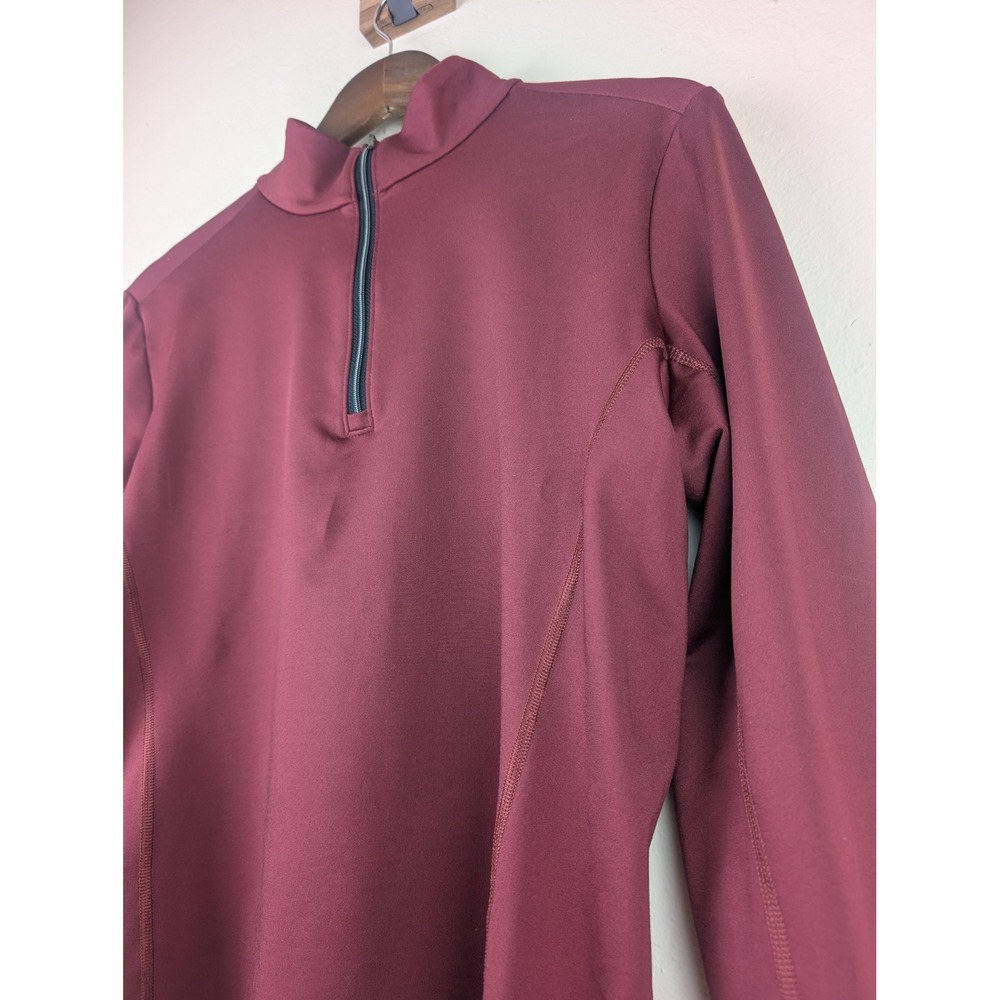 Obermeyer Resort Womens Burgundy 1/4 Zip Mock Neck Base Layer Top 19013 Large - Picture 2 of 13